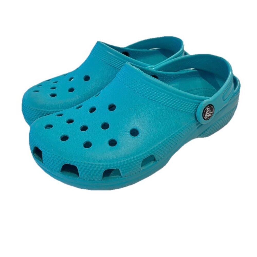 Crocs Classic Digital Aqua Clogs Women’s Size 5 Mens Size 3 Turcoise Blue